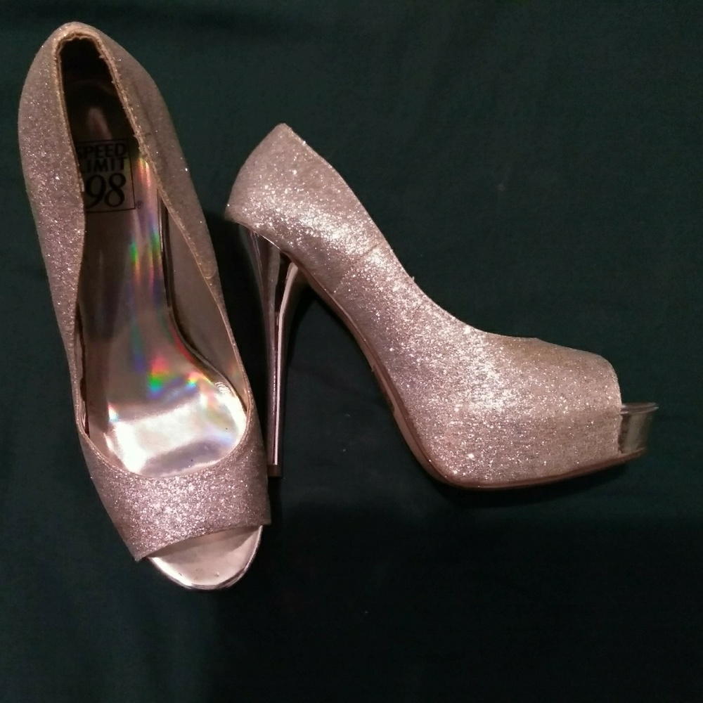 Silver platform shoes
